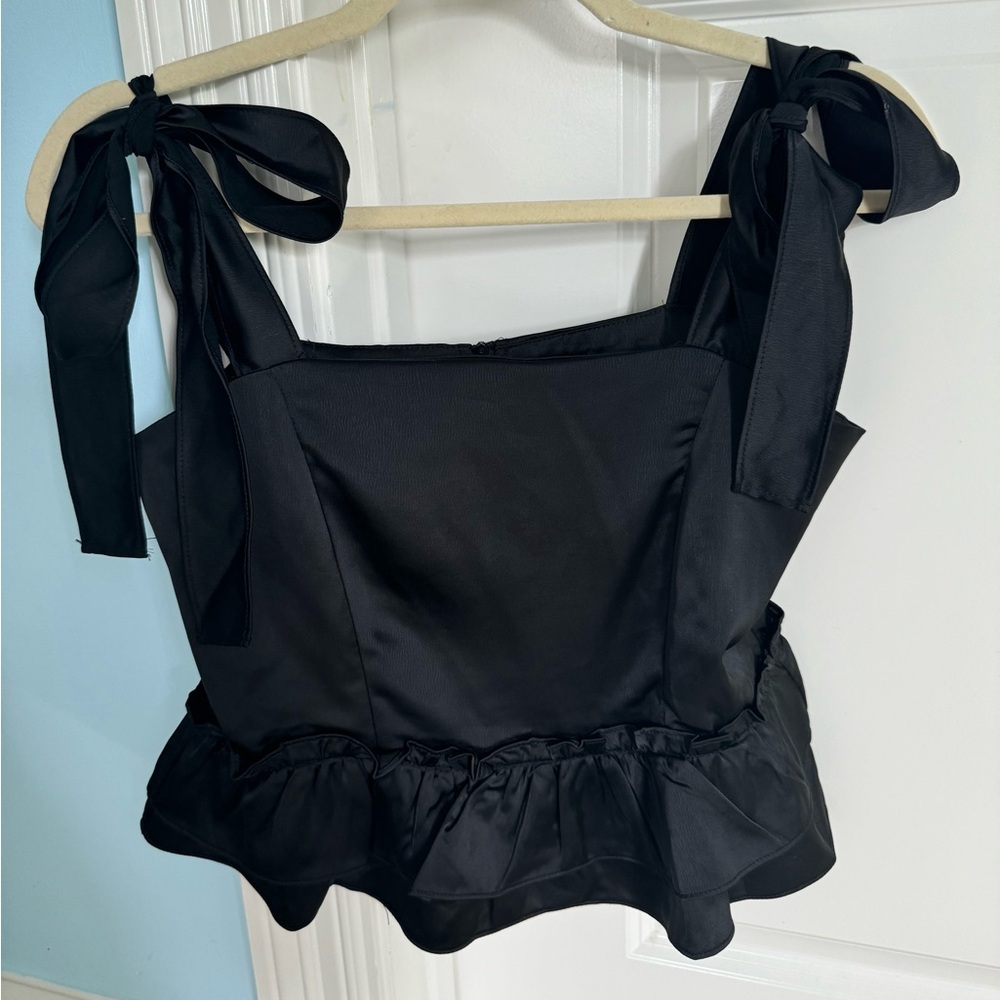Black Silk Tie Top